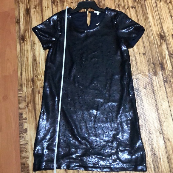 NWT COPPER KEY navy blue sequin dress short sleeve - Picture 8 of 8